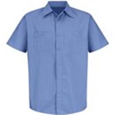 Men's Tall Industrial Stripe Short Sleeve Work Shirt Thumbnail